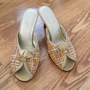 Marcello Paci Boucle Kitten Heel Mules Sandals size EU 36 Made in‎ Brazil